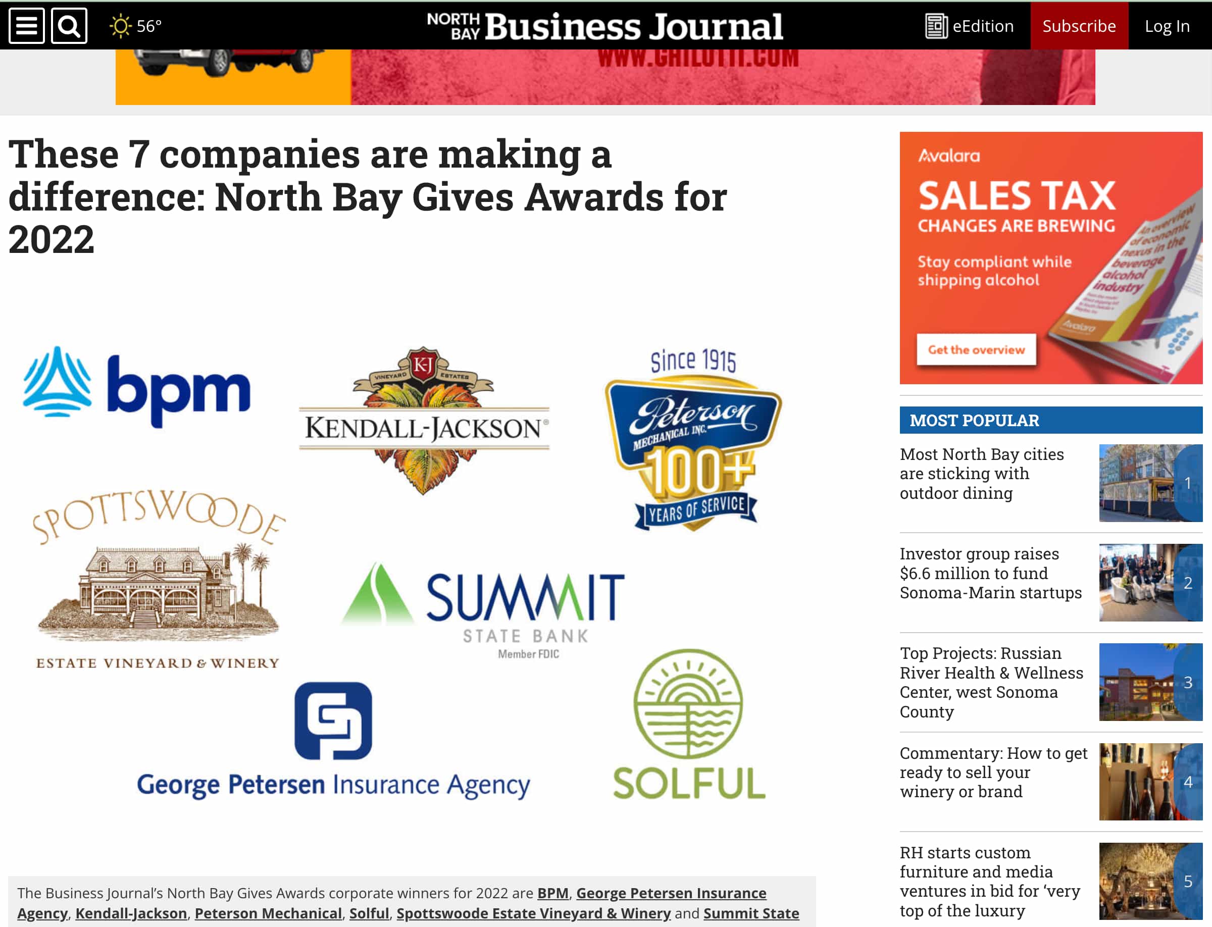 Image of NORTH BAY BUSINESS JOURNAL