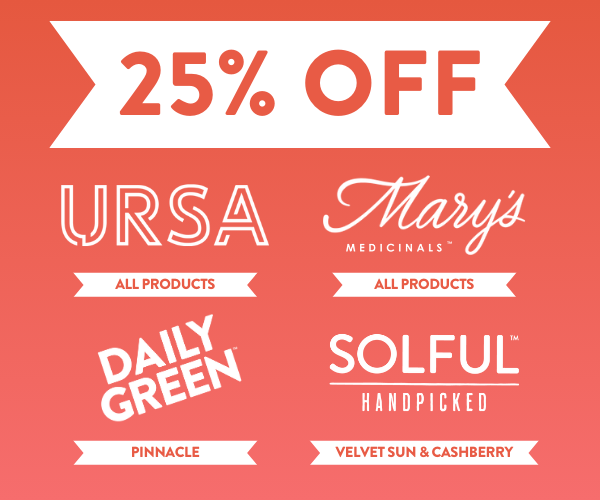25% off Ursa, Mary's Medicinals, and select Solful flower June 7 to 13th